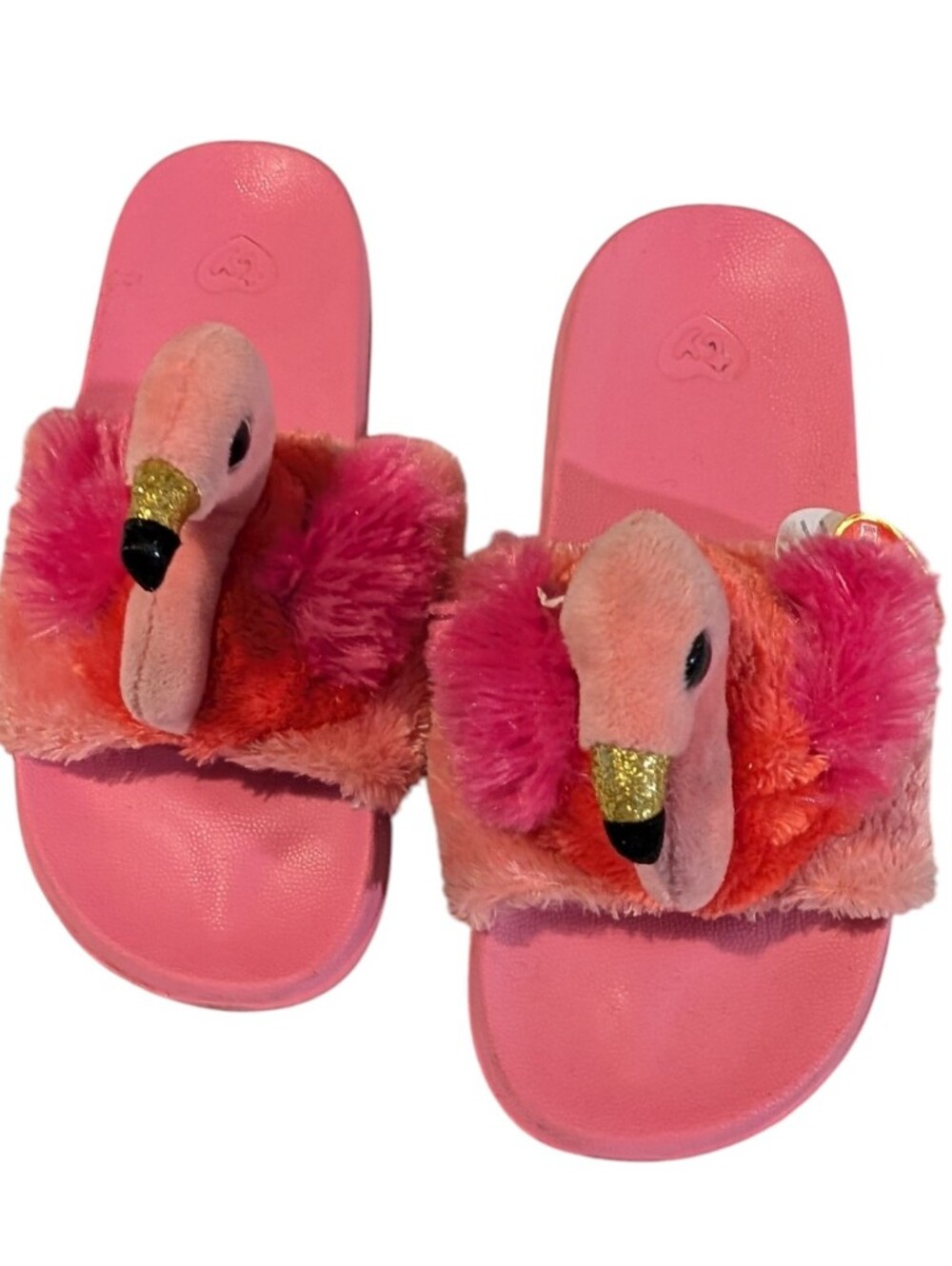 TY Beanie Flamingo Sandal Slide Shoes Size 5/7 - Picture 2 of 8